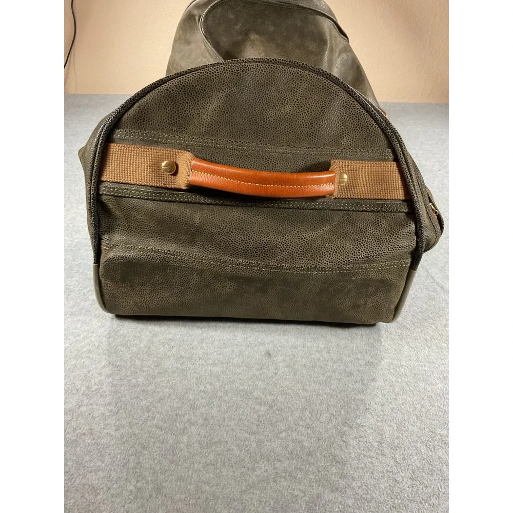 Brics Life Rolling Duffel Bag Brown Leather Trim Italy Travel Luggage